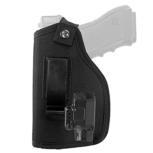 Depring Concealed Carry Holster Carry Inside or Outside The Waistband Universal Fits Handgun with Laser or Light Attachment Black