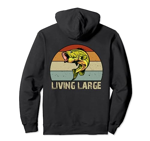 Large Mouth Bass Fishing Gifts for Bass Fisherman Dads Pullover Hoodie