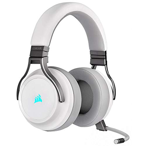 Corsair Virtuoso RGB Wireless Gaming Headset - High-Fidelity 7.1 Surround Sound w/Broadcast Quality Microphone - Memory Foam Earcups - 20 Hour Battery Life - Works with PC, PS5, PS4 – White, Premium