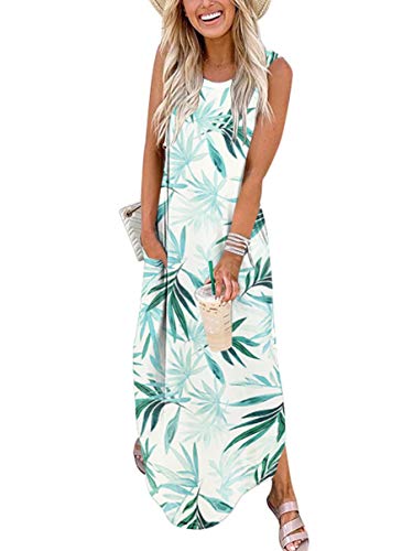 ANRABESS Women Casual Loose Sundress Sleeveless Split Maxi Long Beach Shirt Dress Travel Vacation 2024 Summer Outfits Floral Print A19zhuyelv-L