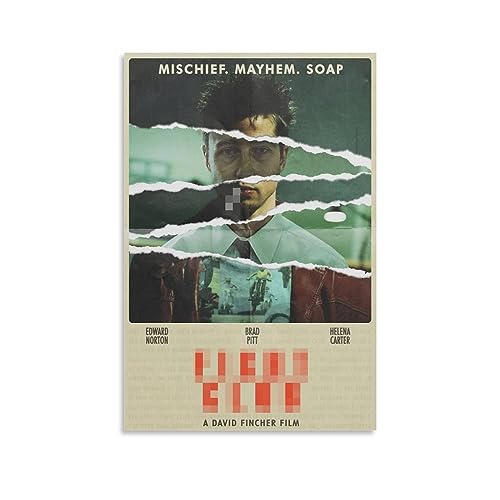 AKAK Fight Club Classic Vintage Movie Aesthetic Poster Decorative Painting Canvas Wall Posters And Art Picture Print Modern Family Bedroom Decor Posters 12x18inch(30x45cm)