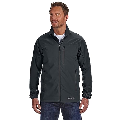 MARMOT Men's Tempo Jacket, Warm Breathable Water-Resistant Softshell, Black, Large