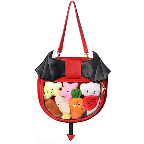Ita Bag Heart Purse Kawaii Backpack Ita Bag Crossbody Clear Bag Devil Purse Bat Wings Bag Ita Heart Bag Kawaii Wallet Lolita Bag Kawaii Bag Transparent Backpacks Cute Bag Japanese School Bag Anime Bag