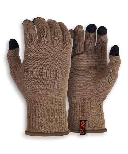 First Lite Talus Touch Full Finger Merino Wool Glove - Lightweight Hunting Gloves - Dry Earth - Medium