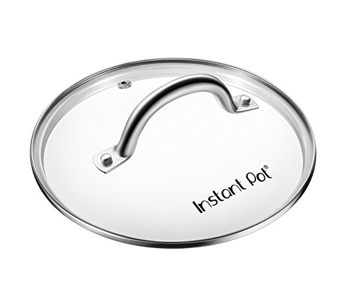 Instant Pot Tempered Glass Lid, 9.1-In, 6-Qt, Cooking Pot Lid, Stainless Steel Handle and Rim, Clear