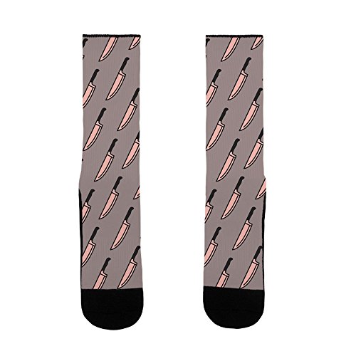 LookHUMAN Pink Knife US Size 7-13 Socks