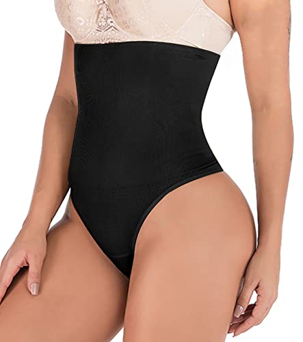 Hioffer 328 Women Waist Cincher Girdle Tummy Slimmer Sexy Thong Panty Shapewear Black