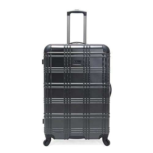 Ben Sherman Nottingham Lightweight Hardside 4-Wheel Spinner Travel Luggage, Charcoal, 28-Inch Checked