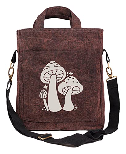 Soul Flower Three Little Mushrooms Forager Bag, Hiking Messenger Bag