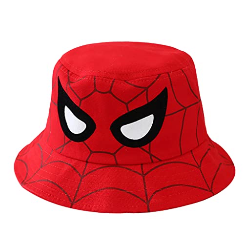 focnigo Children's Superhero Hat Toddler Boys Girls Travel Beach Sun Hat Bucket Hat for Kids 2-5Years（Red）