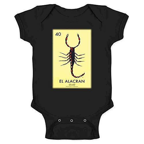 Pop Threads El Alacran Scorpion Card Mexican Latina Graphic Shirt Bodysuit Toddler Black 6M