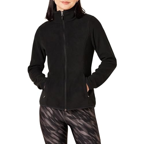 Amazon Essentials Women's Classic-Fit Full-Zip Polar Soft Fleece Jacket (Available in Plus Size), Black, Small