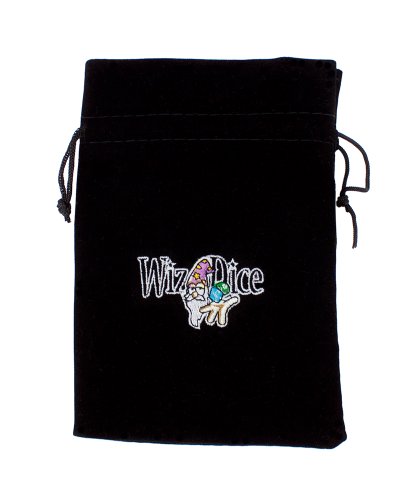 Large 7' x 5' Black Velour Pouch with Drawstring by Wiz Dice (Embroidered)