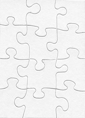 Hygloss Products - Blank Puzzles for Decorating, Kids Jigsaw Activity, Use As Party Favors, DIY Invites, and More White, Sturdy - 5' x 7' - 35 Pieces, 12 Puzzles