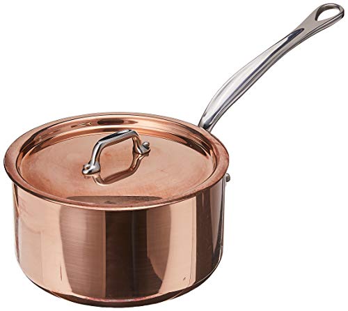 Mauviel1830 Made In France M'Heritage M150S 6110.17 Copper 1.9-Quart Saucepan with Lid, Cast Stainless Steel Handles