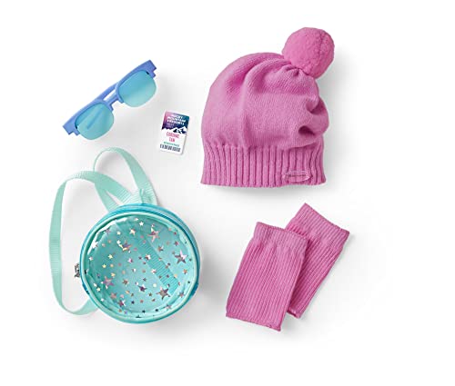 American Girl Corinne Tan Girl of The Year 2022 18-inch Doll Accessories with Hat, Sunglasses, and Backpack, for Ages 8+