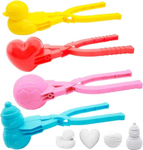 Snowball Maker Snowball Clip, 4 Pcs Set, Snow Ball Toys, Snow Ball Maker Clip, Snow Toy Kit for Winter Outdoor Fun, Perfect for Snowball Fights and Snow Games for Kids, Christmas Gifts