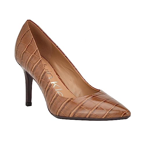 Calvin Klein Women's GAYLE2 Pump, Coffee Croco 213, 8