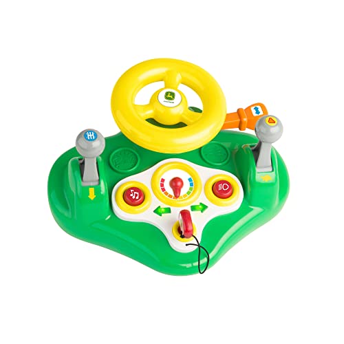 John Deere Busy Driver, Kids Toy Steering Wheel & Driving Dashboard, 12 Months and Up Green