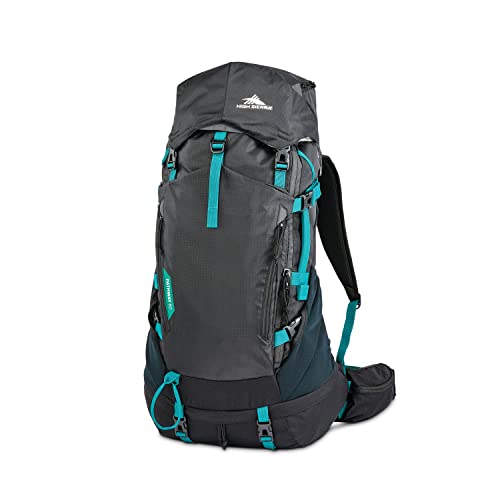 High Sierra Pathway 2.0 Backpack with Hydration Storage Sleeve, for Hiking, Biking, Camping, Traveling, Black, 60L