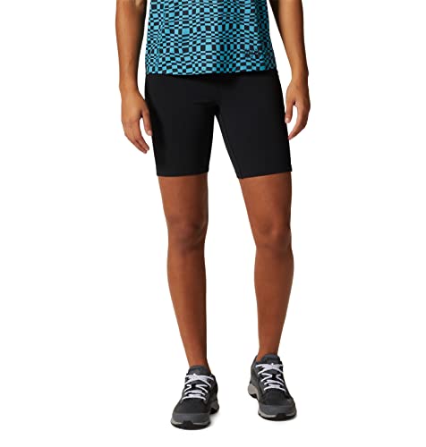 Mountain Hardwear Women's Standard Mountain Stretch High Rise Short Tight, Black, Medium/8' Inseam