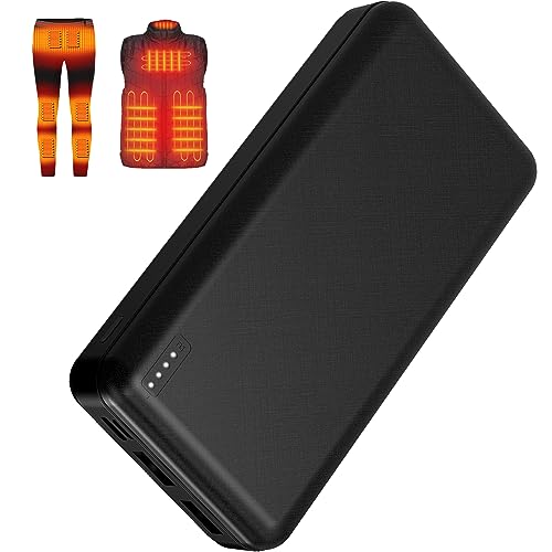 Whsahans 5V 2A 20000mah Heated Vest Heated Jacket Battery Pack Power Bank Rechargeable Battery for for Heated Vests Heated Jackets Heated Hoodies for Men Women(No DC Port, Not Suit for 7.4v)