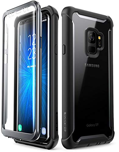 i-Blason Case for Galaxy S9 2018 Release, Ares Full-body Rugged Clear Bumper Case with Built-in Screen Protector (Black)