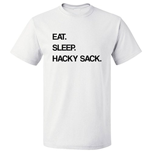 ShirtScope Eat Sleep Hacky Sack T Shirt Tee Large White