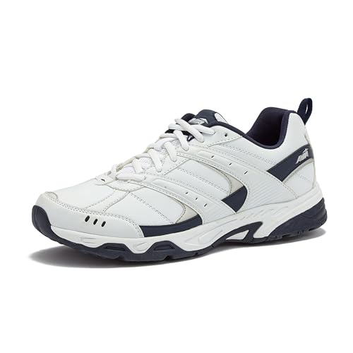 Avia Avi-Verge Mens Sneakers - Cross Trainer Mens Tennis Shoes, Pickleball or Walking Shoes for Men, White/True Navy, 12 Medium