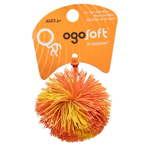 OgoSoft Rubber Band Stringy Pom Monkey Ball - Replacement Ball for OgoDisk Games & More - Stress Relief, Sensory & Fidget Toy - for Indoor & Outdoor Play - Assorted Colors