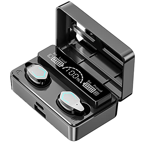 Asnrc Wireless Earbuds,Bluetooth Headphones with Microphone,IPX7 Waterproof,35H Playtime,High-Fidelity Stereo Earphones for Sports and Work Black