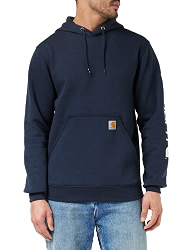 CarharttmensLoose Fit Midweight Logo Sleeve Graphic SweatshirtNew Navy5X-Large