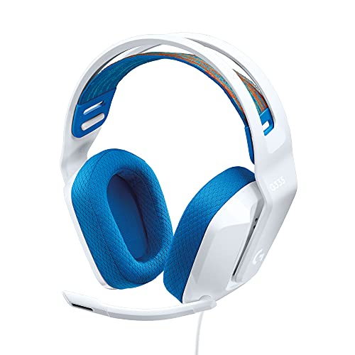 Logitech G335 Wired Gaming Headset, with Flip to Mute Microphone, 3.5mm Audio Jack, Memory Foam Earpads, Lightweight, Compatible with PC, PlayStation, Xbox, Nintendo Switch - White