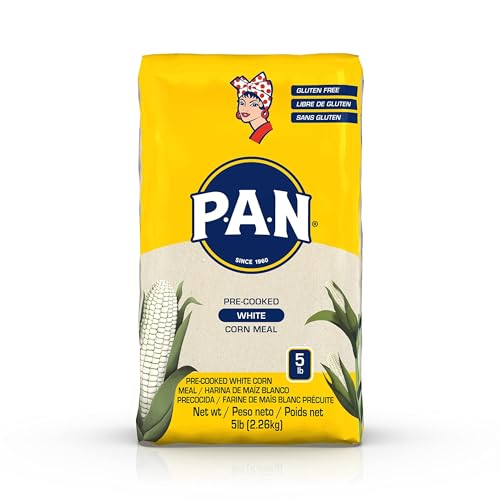 P.A.N. White Corn Meal – Pre-cooked Gluten Free and Kosher Flour for Arepas (5 lb/Pack of 1)