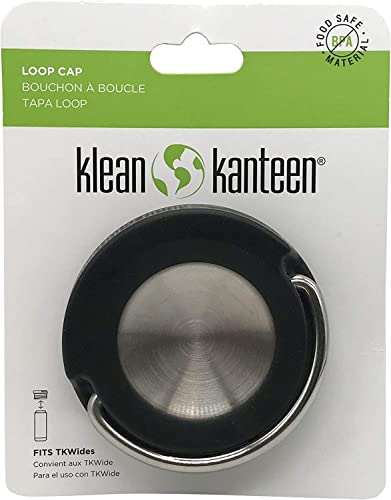 Klean Kanteen Loop Cap (for TKWide Bottles) - Black / Brushed Stainless, 1 EA