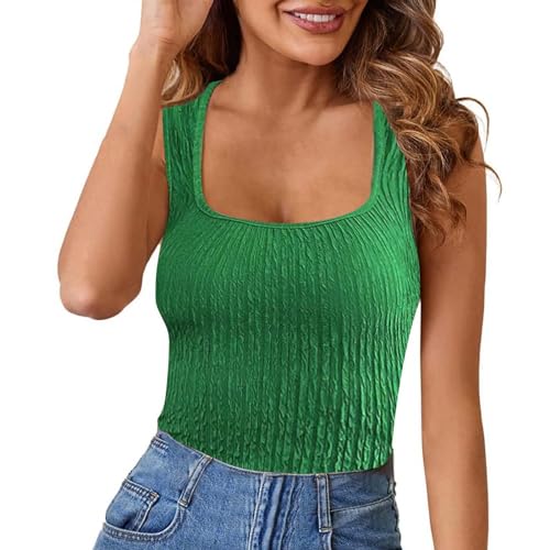 Deals of The Day Clearance Prime Tank Tops for Women 2024 Loose Fit Plus Size Camisole Workout Athletic Stretch Summer Dressy Casual Workout Tube Tops Green amazon