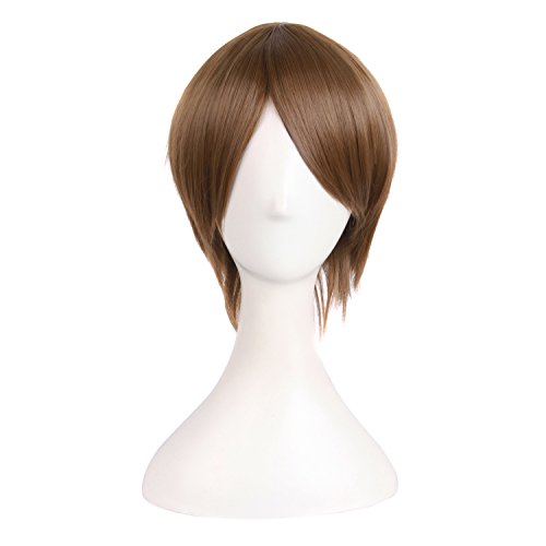 MapofBeauty Short Fashion Anime Cosplay Men Full Wig (Light Brown)