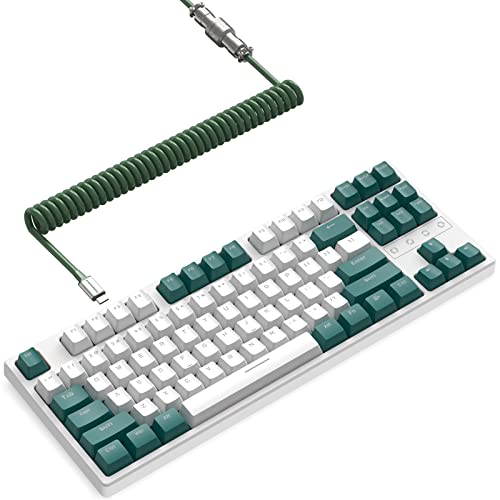 K87 Gasket Wireless Gaming Mechanical Keyboard TKL 87 Key,Triple Mode 2.4GHz/Bluetooth 5.0/Coiled Keyboard Cable RGB Backlit Hot Swap with Nano Foam 3000mAh Battery Linear Red Switch for Win/Mac/Linux