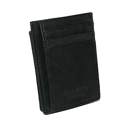 Paul & Taylor Black Leather Front Pocket Credit Card ID Wallet