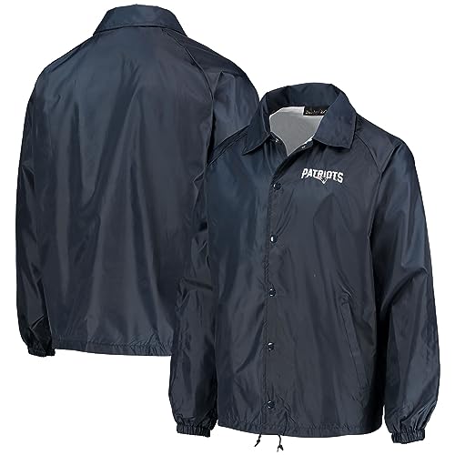Men's Navy New England Patriots Coaches Classic Raglan Full-Snap Windbreaker Jacket