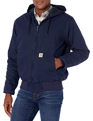 CarharttmensLoose Fit Washed Duck Insulated Active Jacket (Big & Tall)NavyMedium/Tall