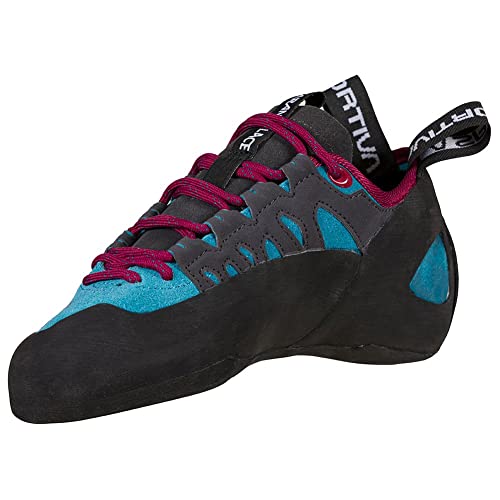 La Sportiva Womens Tarantulace Rock Climbing Shoes, Topaz/Red Plum, 7