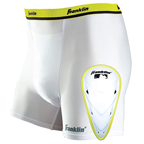 Franklin Sports-Youth Compression Short With Cup- Large/X-Large , White