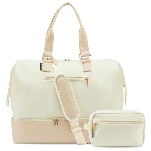 Uselike Weekender Bags for Women, Large Travel Duffel Bag with Shoes Compartment, Carry On Overnight Tote Bags with Toiletry Bags, Gym Duffel Bags with Wet Pocket, Hospital Bags for Labor and Delivery