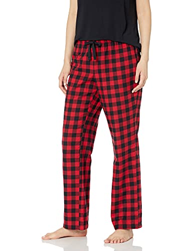 Amazon Essentials Women's Flannel Sleep Pant (Available in Plus Size), Red Buffalo Check, Medium