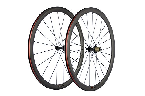 SunRise Bike 1 Pair of Road Bike Carbon 700C Clincher Wheelset Super Light Bicycle Wheels 38mm Depth (fit for Shiman0 Cassette)
