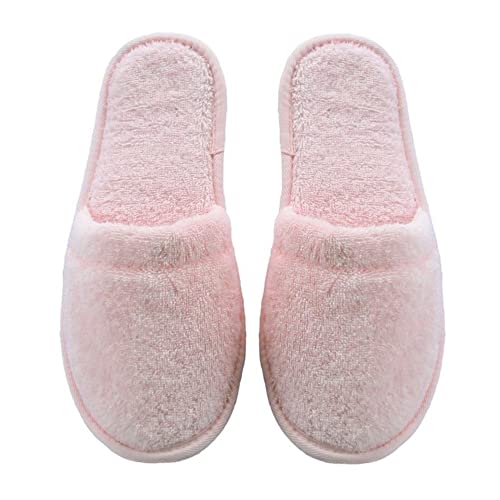 Arus Womens Turkish Terry Cotton Cloth Spa Slippers One Size Fits Most, Pink, 6-9.5 Wide Women