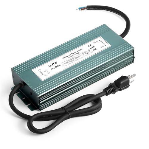 LLTOP 36v DC Power Supply 400w 11.1A Waterproof AC110v/120v to 36vdc Converter Constant Voltage Outdoor Transformer for Pump Humidifier LED Lights
