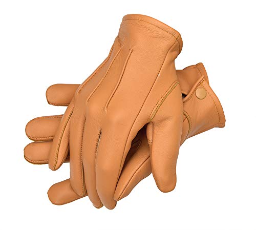 Men's Dress Leather Gloves (Large, Tan)
