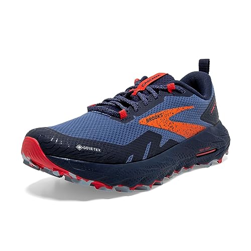 Brooks Women’s Cascadia 17 GTX Waterproof Trail Running Shoe - Navy/Bittersweet/Peacoat - 8 Medium
